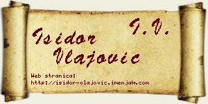 Isidor Vlajović vizit kartica